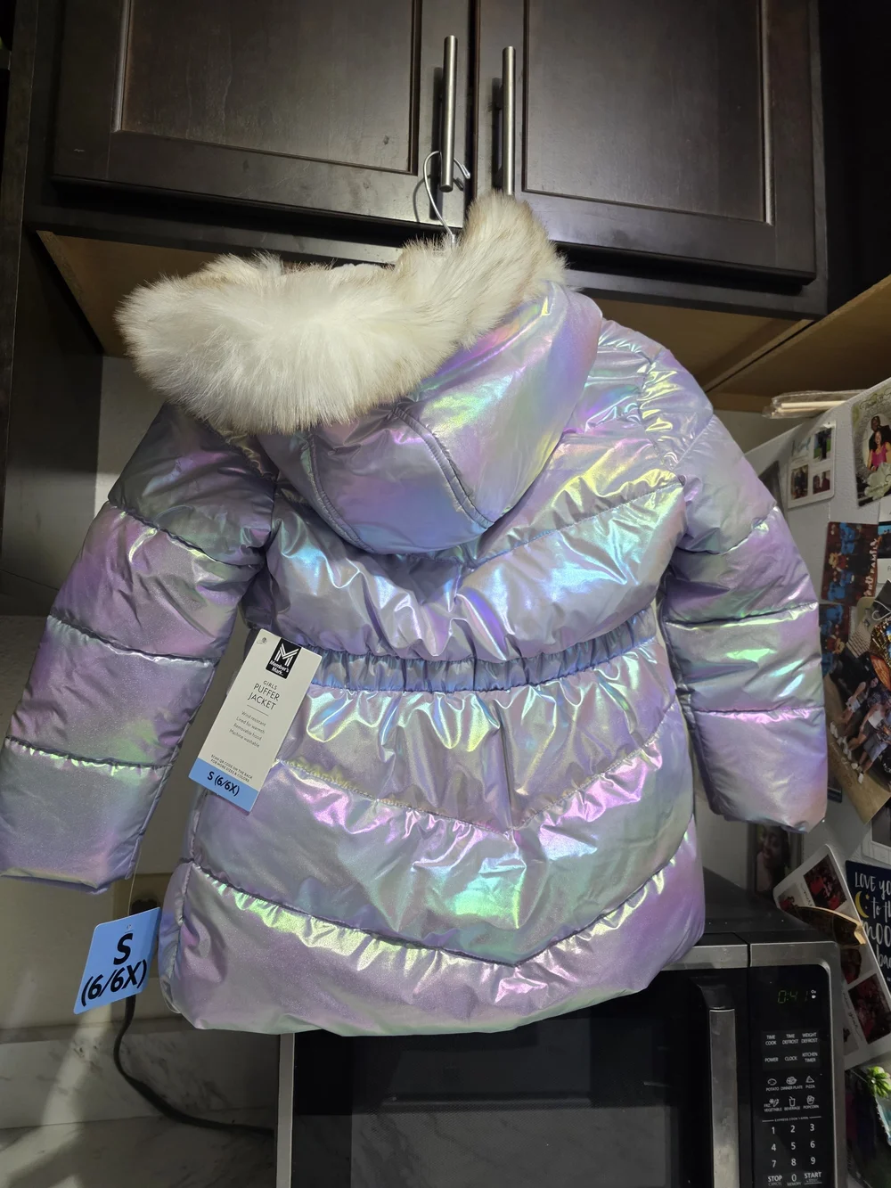 Member Mark Girls Iridescent Puff Jacket Toddler Girls Size 6